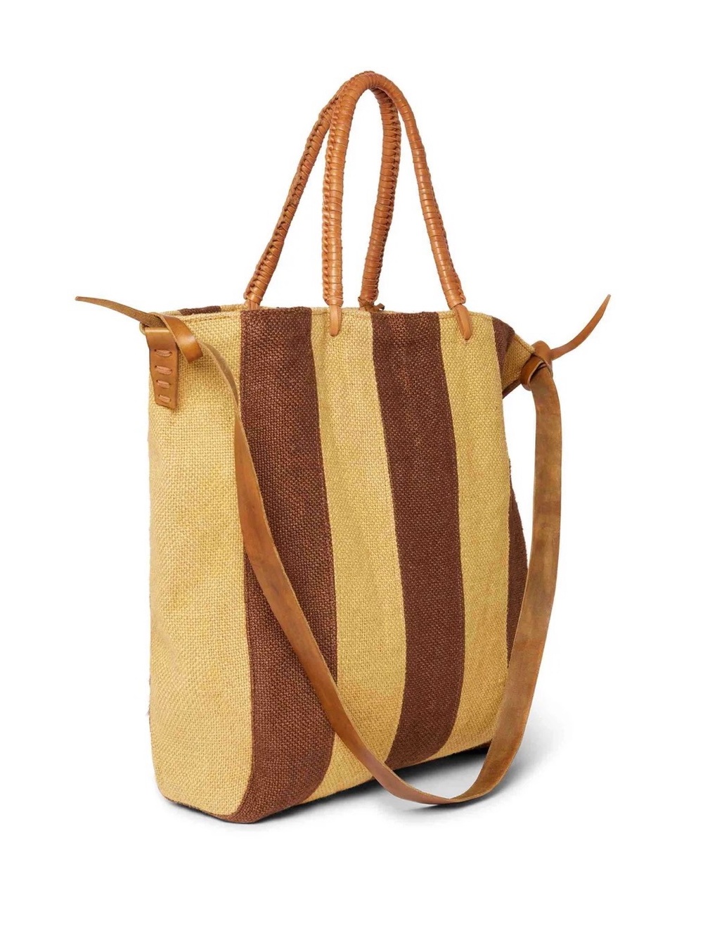 Caravana Payka Bi-Color Jute Leather Tote Bag Grey Zinc Mustard NWT